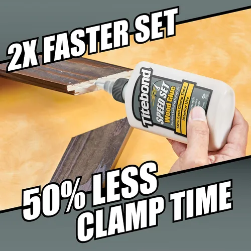 Vista 3 de Titebond Speed Set Pegamento para madera 8 onzas – Adhesivo PVA de ajuste rápido con tiempo de abrazadera de 15 minutos – 4363