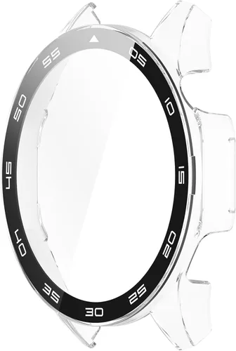 Vista 6 de FitTurn Funda rígida de policarbonato con protector de pantalla de vidrio templado a escala integrada compatible con Huawei Watch GT4
