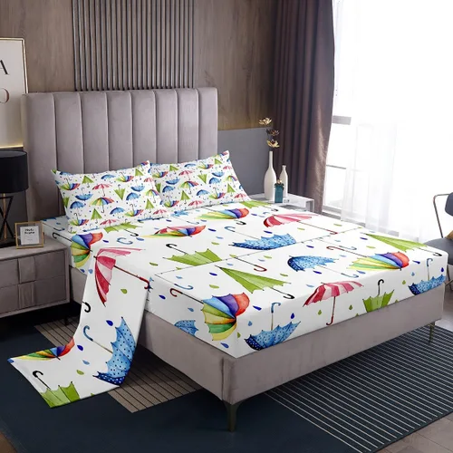 Vista 33 de Erosebridal Juego de sábanas de fresa, tamaño individual, diseño de fresa rosa para niñas y niños, sábana bajera ajustable de frutas tropicales
