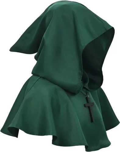 Vista 16 de BLESSUME Collar de cruz medieval con capucha pagana Wicca, accesorio para cosplay