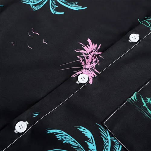 Vista 111 de KYKU - Camisa hawaiana funky para hombre, ropa tropical para vacaciones en Palm Beach