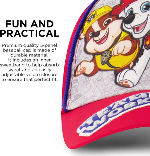 Vista 4 de Nickelodeon boys Nickelodeon Toddler Hat for Boys Ages 2-7, Paw Patrol Kids Baseball Cap