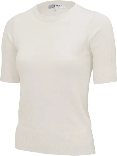 Vista 33 de YEMAK Suéter de Punto Top para Mujer – Media Manga Cuello Redondo Básico Casual Ajuste Clásico Ligero de Punto Suave Pullover Tee