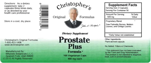 Vista 4 de Prostata Plus Fórmula (Prospalmetto) Dr. Christopher 100 VCaps