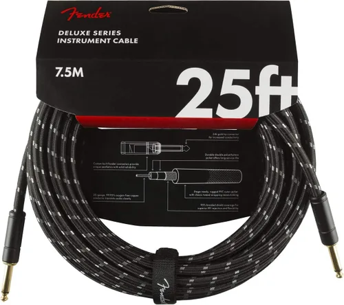 Vista 10 de Fender Cable de instrumentos de la serie Deluxe, recto/recto, Tweed, 18.6 pies