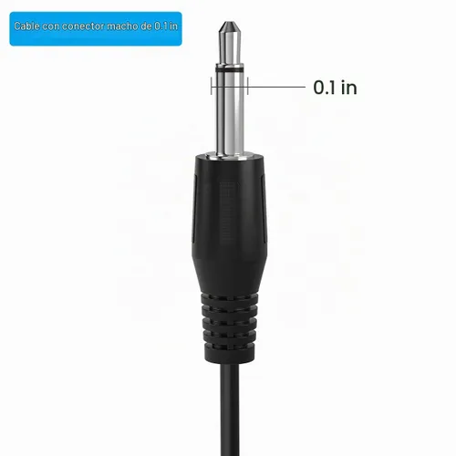 Vista 3 de Paquete de 2 conectores macho de repuesto de 1 pie de 0.138 in a cable desnudo, extremo abierto, TS de 2 polos, conector jack mono de 1/8 pulgadas