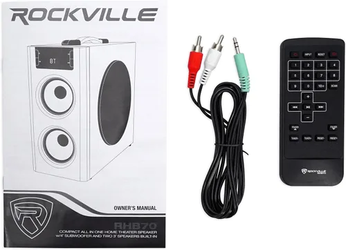 Vista 7 de Rockville Sistema de altavoces compacto de cine en casa RHB70 con Bluetooth/USB/FM, madera de cerezo Bluetooth, USB, tarjeta SD, RCA Aux