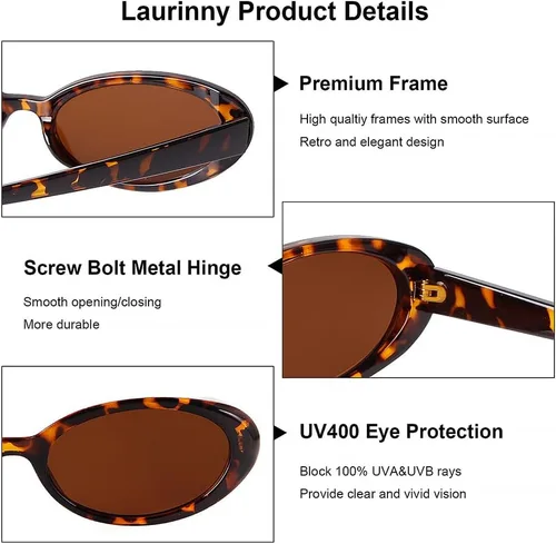 Vista 4 de Gafas de sol de los años 90 para mujeres y hombres, retro, ovaladas pequeñas