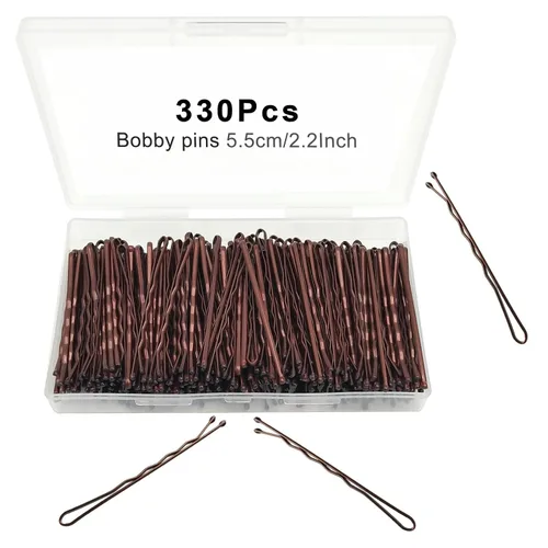 Vista 22 de Juego de 330 horquillas negras de 2.2 pulgadas, juego de horquillas con caja, horquillas para el cabello de alta calidad para niños, niñas