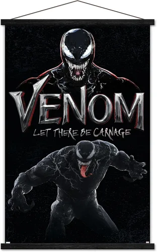 Vista 8 de Trends International Marvel Venom: Let There be Carnage - Póster de pared de ataque, 22.4 pulgadas de largo x 14.7 W, versión enmarcada de madera