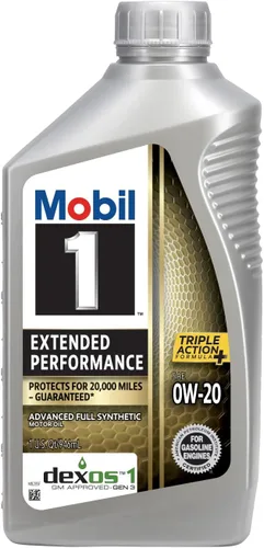 Vista 3 de Mobil 1 aceite de motor sintético completo de rendimiento extendido 0W-20, 1 cuarto de galón (paquete de 6)