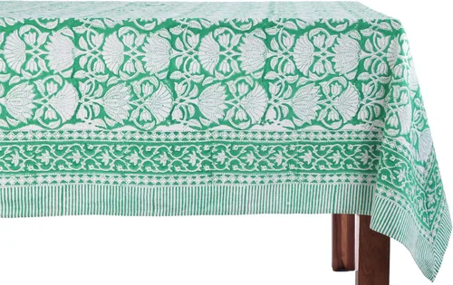 Vista 27 de ATOSII Amalfi - Mantel redondo de verano 100% algodón, estampado en bloques, para comedor, bodas, exteriores, fiestas, I Grand Millenial Farmhouse