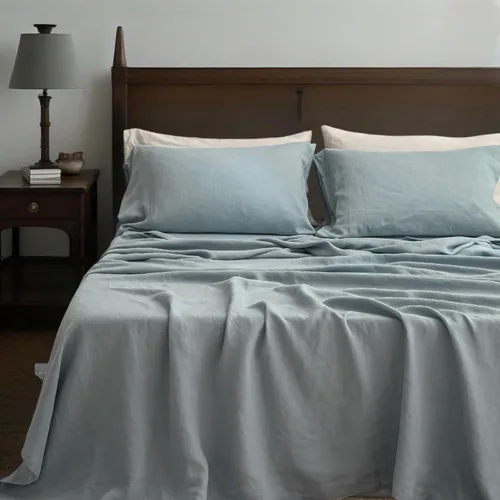 Vista 32 de Simple&Opulence Juego de sábanas de 100 % lino tamaño Twin, 3 piezas de lino francés natural, juego de ropa de cama transpirable, suave y duradero