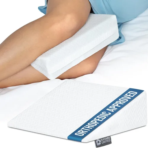 Vista 7 de 5 STARS UNITED Almohada de rodilla pequeña para personas que duermen de lado, soporte de espuma firme de cuña para vientre, espalda y rodillas