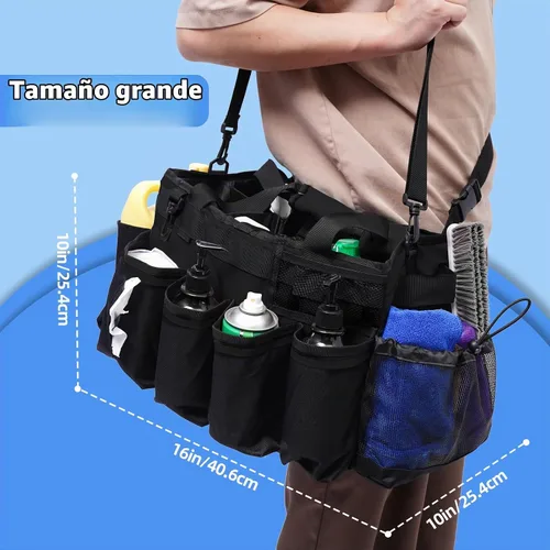 Vista 2 de Bolsas Grandes de Suministros de Limpieza para Amas de Llaves, Organizador Profesional Portátil de Suministros de Limpieza para Limpiadores de Casa