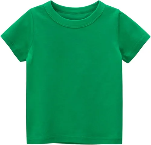Vista 3 de Paquete de 7 camisetas de algodón suave para el verano para niños y niñas camisetas básicas de manga corta y cuello redondo
