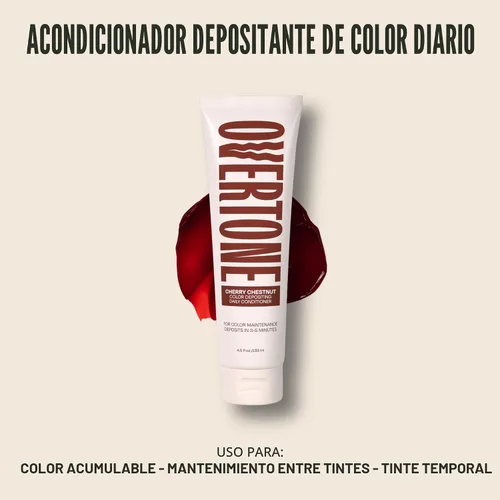 Vista 8 de OVERTONE® Semi-Permanent Color Depositing Conditioner, Cherry Chestnut Castaño Cereza