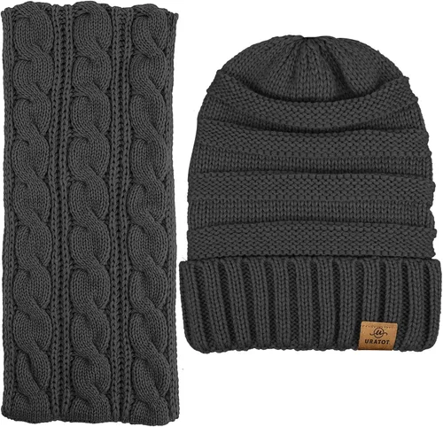 Vista 2 de URATOT Paquete de 4 guantes de punto de invierno para hombre y mujer