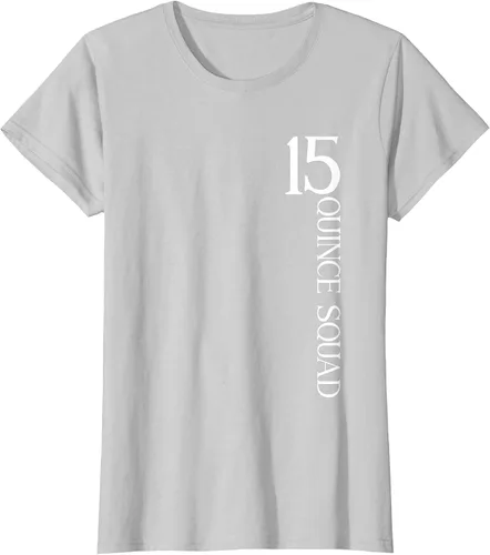 Vista 74 de Quince Squad Quinceanera 15th Birthday - Camiseta de quinceañera para niñas Asphalt Grey