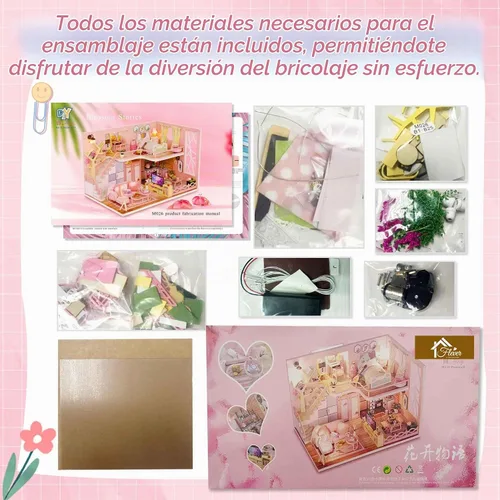 Vista 3 de Flever Casa de Muñecas en Miniatura Kit DIY para Casa Creativa con Muebles para Regalo Romántico de San Valentín (Historias de Flores)