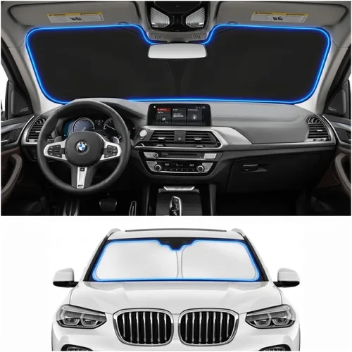 Vista 146 de Parasol para parabrisas para BMW X1 E84 2016-2024 2025, accesorios – Cubierta de parasol para parabrisas de ventana delantera, ajuste personalizado