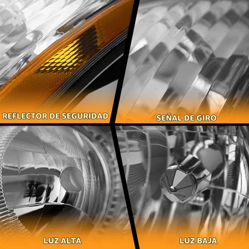 Vista 3 de WEELMOTO Conjunto de faros delanteros para Nissan Rogue/14-15 Rogue Select Lente 3-Clear I Carcasa Negra I Reflector Ámbar