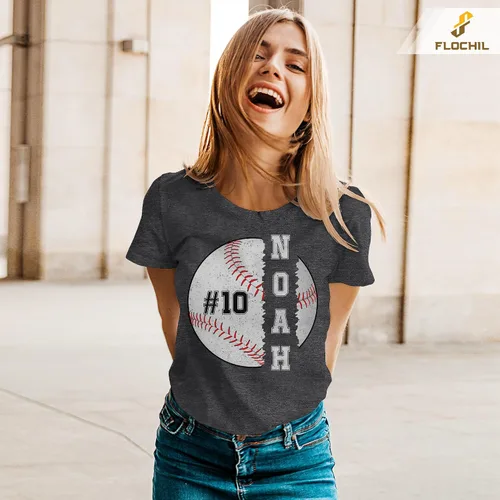 Vista 4 de Camiseta de béisbol personalizada, camisetas de béisbol para mujer, camisetas de béisbol para mujer, camiseta con número de nombre personalizado