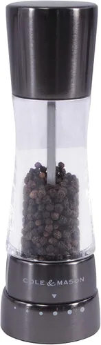 Vista 17 de Cole & Mason H332293 Derwent Black Wood Salt and Pepper Mills, Gourmet Precision+, Ajuste de Molienda, Haya Teñida/Acrílico, 190 mm, Juego