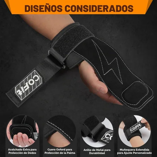 Vista 3 de COFIT Wrist Straps for Weightlifting, Workout Wrist Wraps with Dual-Layer Oxford Leather, Enhanced Grip for Optimal Hand and Wrist Protection, Gym