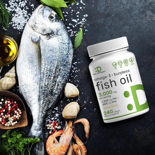 Vista 6 de DEAL SUPPLEMENT Suplementos de Aceite de Pescado Omega 3, 3,000mg por Porción, 240 Cápsulas Blandas – EPA 1,200mg + DHA 900mg – Píldoras sin