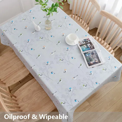 Vista 5 de TruDelve Mantel de Vinilo Resistente Mantel de Mesa de Plástico para Mesas Cuadradas Impermeable Hule Manteles para Mesa Cubierta de Mesa