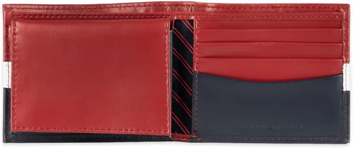 Vista 3 de Tommy Hilfiger Cartera Passcase para hombre con ventana de identificación removible Rojo/Azul marino