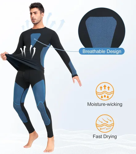 Vista 4 de SIMIYA Conjunto de ropa interior térmica para hombre, ropa interior larga para hombre, ropa interior larga para hombre, parte inferior superior