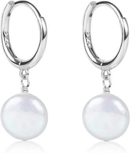 Vista 26 de LILY LUSTRE - Aretes colgantes de plata de ley 925 chapados en oro de 14 quilates, seleccionados a mano, calidad AAAA, color blanco natural