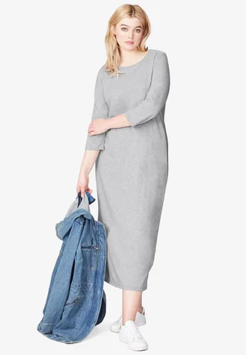 Vista 5 de Ellos Vestido largo de punto de manga 34 para mujer, talla grande