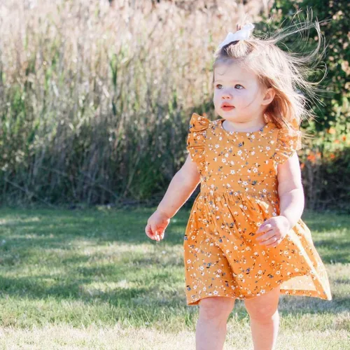 Vista 2 de VISGOGO Conjunto de ropa a juego para bebés y niñas, con diseño floral, para la diadema