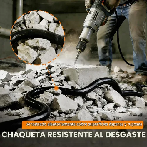 Vista 7 de Cable de extensión para exteriores calibre 12/3, 50 pies, resistente al Negro