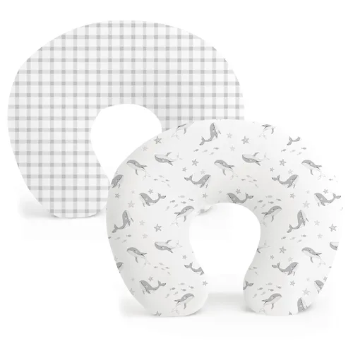 Vista 18 de Konssy Paquete de 2 Fundas para Almohada de Lactancia, Funda de Lactancia Elástica y Suave para Amamantar, Funda de Almohada para Bebés Niñas Niños