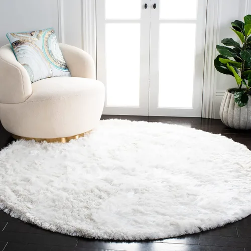Vista 13 de SAFAVIEH Ocean Shag Collection - Alfombra decorativa, 2 x 3 pies, marfil, hecha a mano, sólida, 2.4 pulgadas de grosor, ideal para zonas de alto