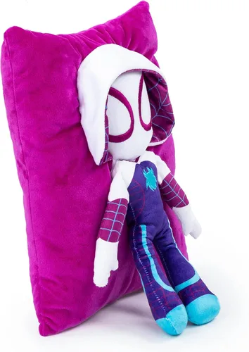 Vista 3 de Marvel Spidey y sus maravillosos amigos Gwen Ghost Spider - Almohada de felpa súper suave de 3D - Mide 15 pulgadas (38 cm)