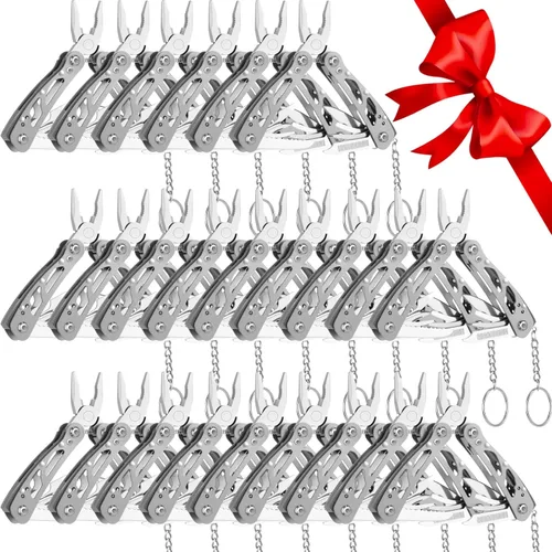 Vista 10 de Lasnten 6 Piezas Alicates Pequeños Multiherramienta, Regalos de Navidad para Hombres Alicates Pequeños Multiherramienta de Acero Inoxidable Mini