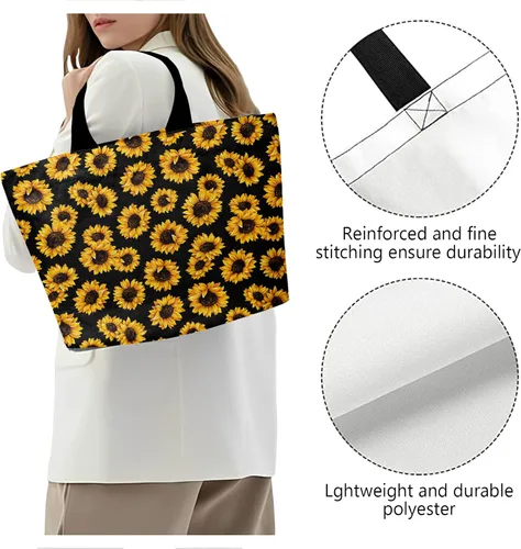 Vista 4 de Bolso de mano para compras, bolsa de comestibles de gran capacidad, ligera, reutilizable, conveniente, bolsa de hombro