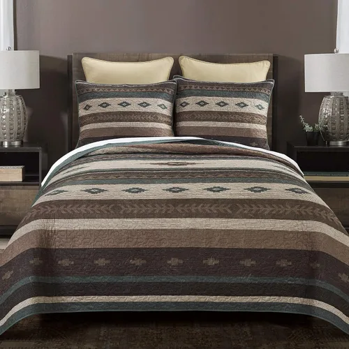 Vista 15 de Donna Sharp 25 Suroeste (Apache, Queen Set) Incluye edredón y dos fundas de almohada, lavable a máquina