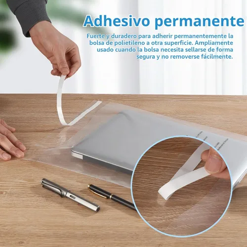 Vista 3 de iMailer - 100 unidades - 6 x 9 pulgadas, bolsas de polietileno transparentes con advertencia de asfixia autosellantes 1.6 mil para tarjetas y sobres