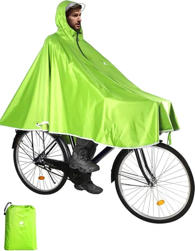 Vista 8 de ANYOO Poncho de lluvia impermeable para bicicleta, capas de lluvia, ligeras, compactas, reutilizables, para adultos Negro
