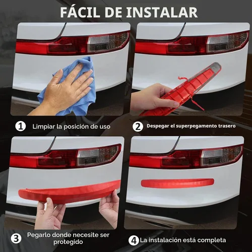 Vista 4 de BokWin Paquete de 2 tiras protectoras negras Parche anticolisión, protector antiarañazos, universal para autos, SUV, camioneta