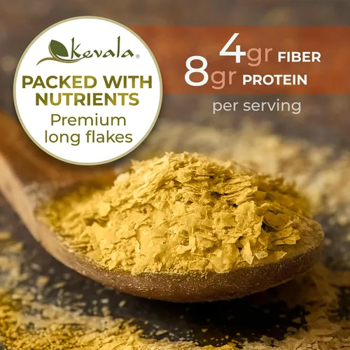 Vista 4 de Kevala Levadura nutricional fortificada premium – escamas grandes – condimento vegano – bajo en sodio – alternativa al queso – Kosher – Sin gluten