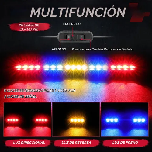 Vista 2 de OFFROADTOWN Barra de luz LED de persecución de 20 pulgadas, luces traseras UTV, luz intermitente de seguridad con luz intermitente de freno
