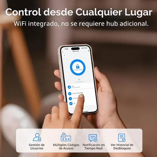 Vista 7 de NUTOMO Palm Vein Smart Lock: cerradura de palma para puerta de entrada sin llave, teclado WiFi integrado, cerrojo digital electrónico con control