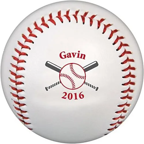 Vista 15 de Pelotas de béisbol personalizadas, tamaño oficial: elige entre 15 diseños o sube una foto o logotipo de empresa